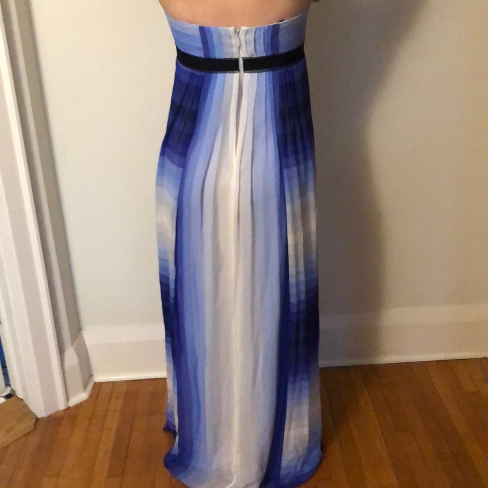 BCBG Maxazria blue and white dress